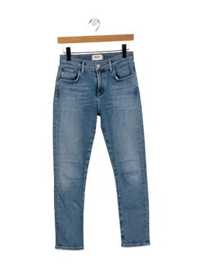 Pre-owned Agolde Mid-rise Skinny Leg Jeans In Blue