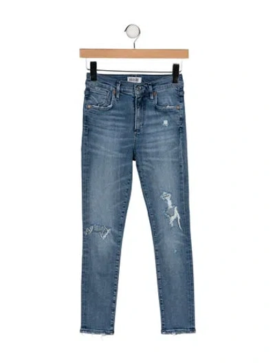 Pre-owned Agolde Mid-rise Skinny Leg Jeans In Blue