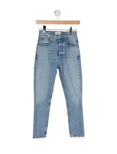 Pre-owned Agolde Mid-rise Skinny Leg Jeans In Blue