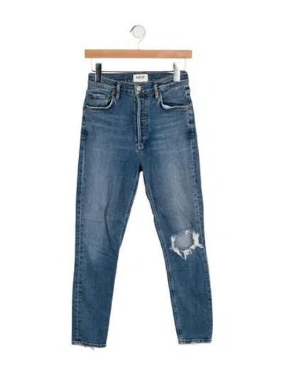 Pre-owned Agolde Mid-rise Skinny Leg Jeans In Blue