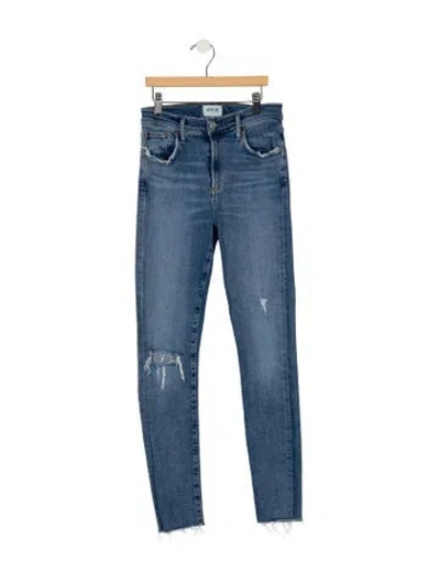 Pre-owned Agolde Mid-rise Skinny Leg Jeans In Blue