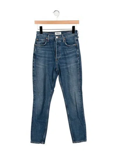 Pre-owned Agolde Mid-rise Skinny Leg Jeans In Blue