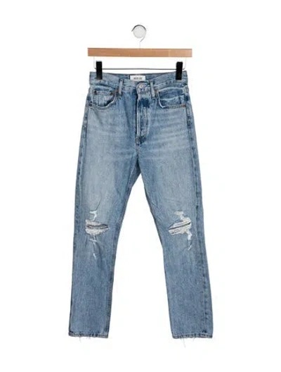 Pre-owned Agolde Mid-rise Skinny Leg Jeans In Blue