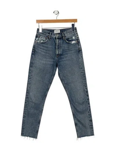 Pre-owned Agolde Mid-rise Skinny Leg Jeans In Blue