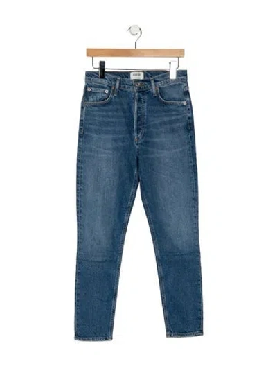 Pre-owned Agolde Mid-rise Skinny Leg Jeans In Blue