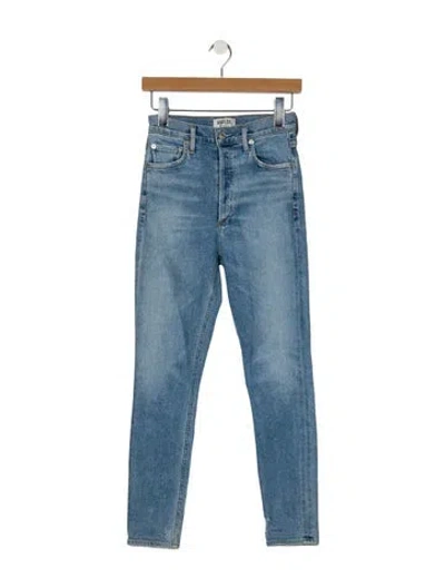 Pre-owned Agolde Mid-rise Skinny Leg Jeans In Blue