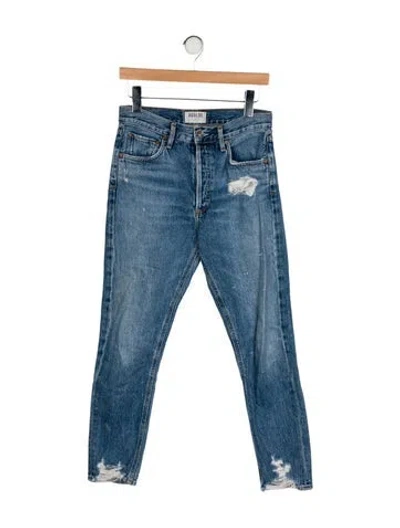Pre-owned Agolde Mid-rise Skinny Leg Jeans In Blue