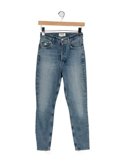 Pre-owned Agolde Mid-rise Skinny Leg Jeans In Blue