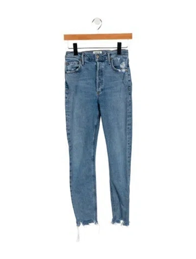Pre-owned Agolde Mid-rise Skinny Leg Jeans In Blue