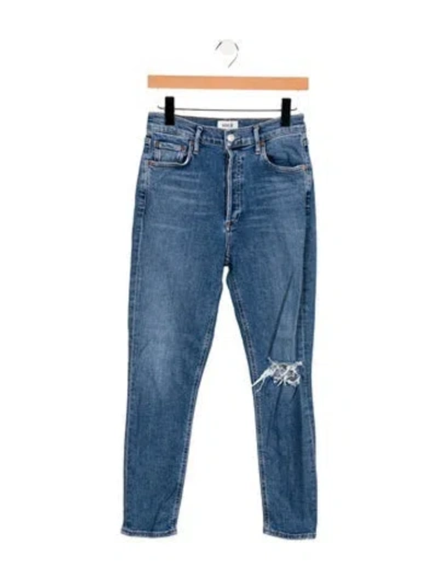Pre-owned Agolde Mid-rise Skinny Leg Jeans In Blue