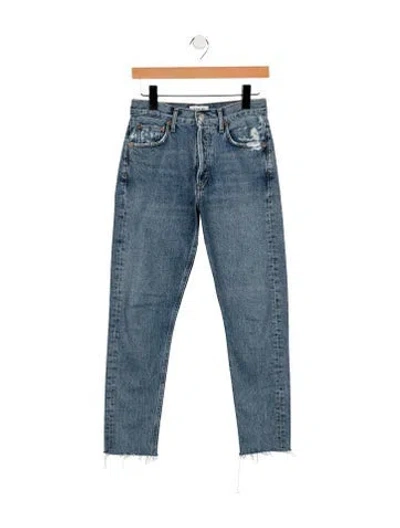 Pre-owned Agolde Mid-rise Skinny Leg Jeans In Blue