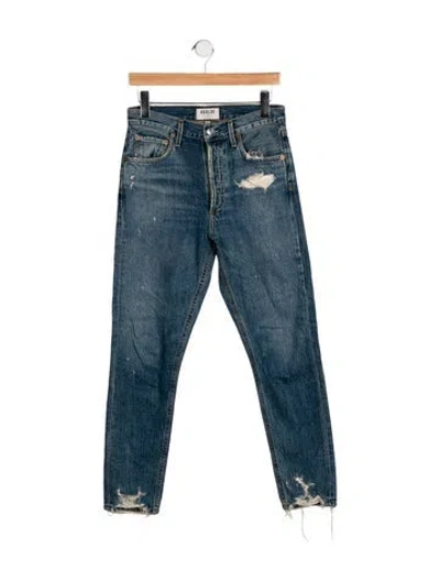 Pre-owned Agolde Mid-rise Skinny Leg Jeans In Blue