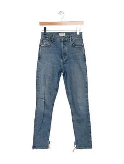 Pre-owned Agolde Mid-rise Skinny Leg Jeans In Blue