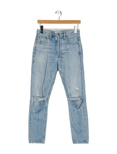 Pre-owned Agolde Mid-rise Skinny Leg Jeans In Blue