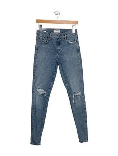 Pre-owned Agolde Mid-rise Skinny Leg Jeans In Blue