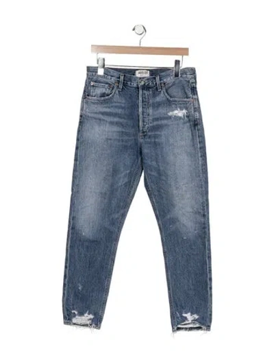 Pre-owned Agolde Mid-rise Skinny Leg Jeans In Blue
