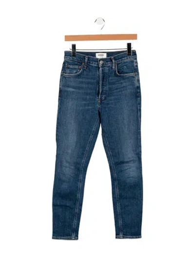 Pre-owned Agolde Mid-rise Skinny Leg Jeans In Blue