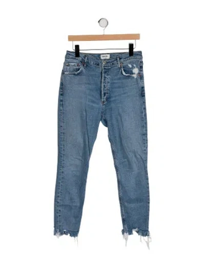 Pre-owned Agolde Mid-rise Skinny Leg Jeans In Blue