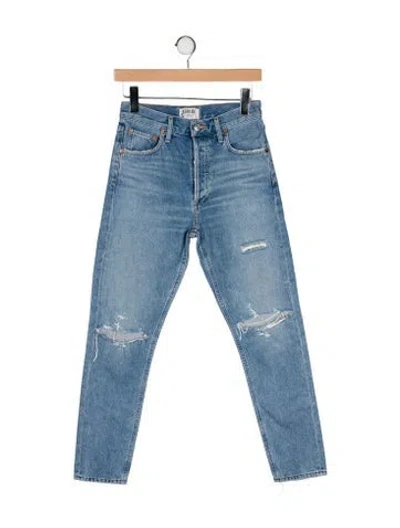 Pre-owned Agolde Mid-rise Skinny Leg Jeans In Blue
