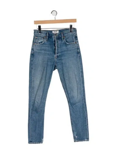 Pre-owned Agolde Mid-rise Skinny Leg Jeans In Blue