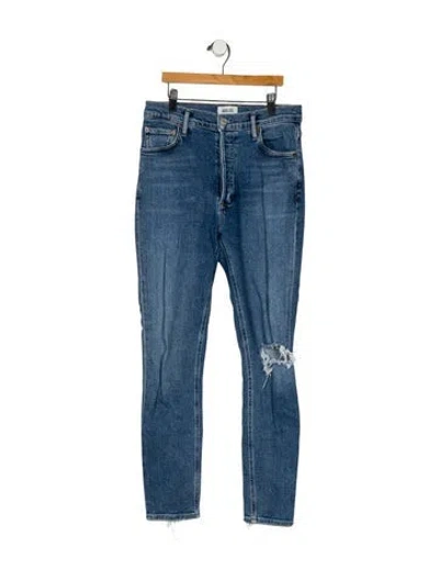 Pre-owned Agolde Mid-rise Skinny Leg Jeans In Blue
