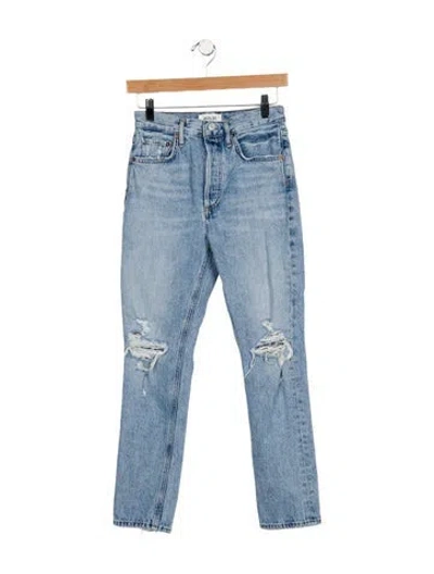 Pre-owned Agolde Mid-rise Skinny Leg Jeans In Blue