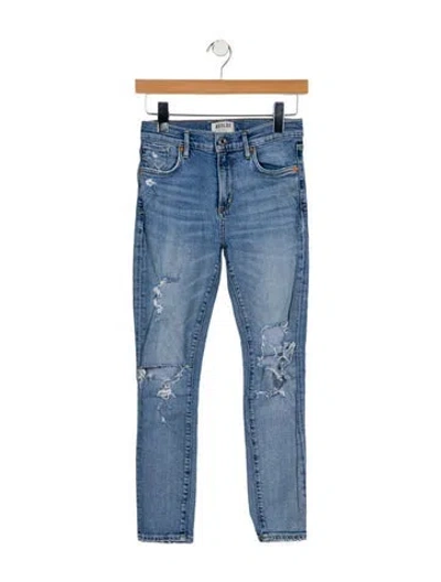 Pre-owned Agolde Mid-rise Skinny Leg Jeans In Blue