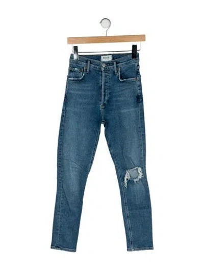 Pre-owned Agolde Mid-rise Skinny Leg Jeans In Blue