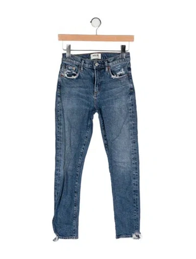 Pre-owned Agolde Mid-rise Skinny Leg Jeans In Blue