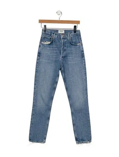 Pre-owned Agolde Mid-rise Skinny Leg Jeans In Blue