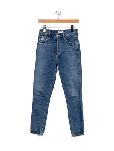 Pre-owned Agolde Mid-rise Skinny Leg Jeans In Blue