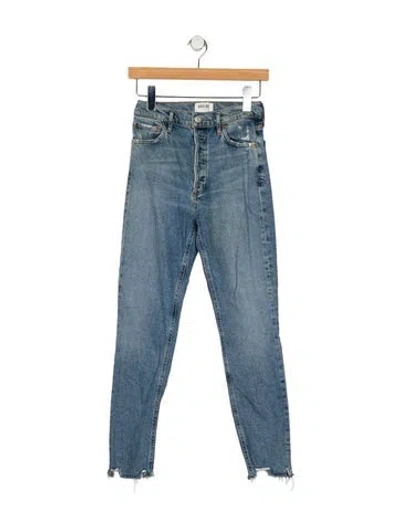 Pre-owned Agolde Mid-rise Skinny Leg Jeans In Blue