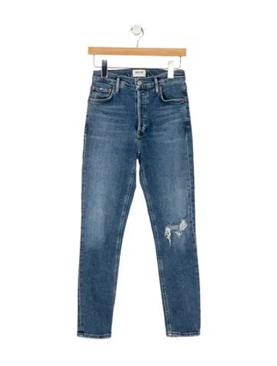 Pre-owned Agolde Mid-rise Skinny Leg Jeans In Blue
