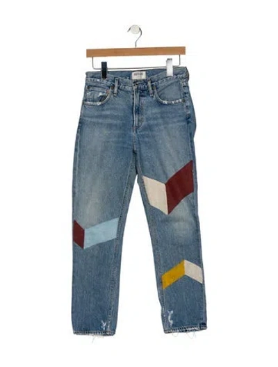 Pre-owned Agolde Mid-rise Skinny Leg Jeans In Blue