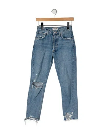 Pre-owned Agolde Mid-rise Skinny Leg Jeans In Blue