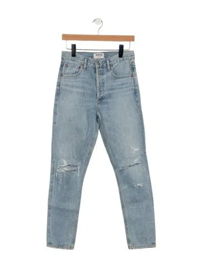 Pre-owned Agolde Mid-rise Skinny Leg Jeans In Blue