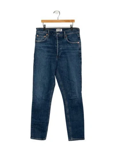 Pre-owned Agolde Mid-rise Skinny Leg Jeans In Blue