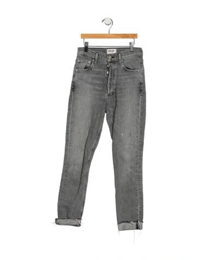 Pre-owned Agolde Mid-rise Skinny Leg Jeans In Gray