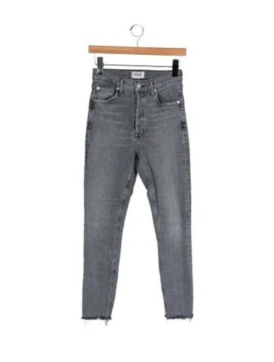 Pre-owned Agolde Mid-rise Skinny Leg Jeans In Gray