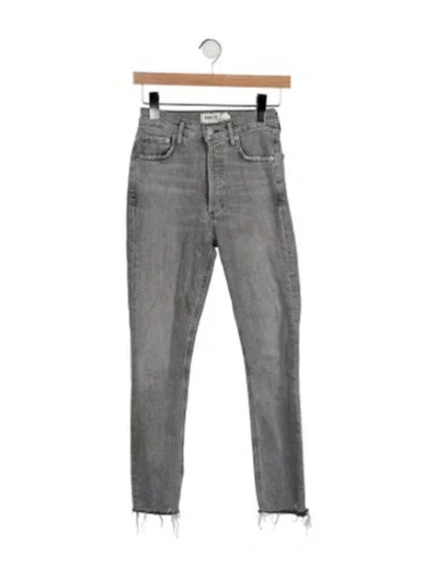 Pre-owned Agolde Mid-rise Skinny Leg Jeans In Gray