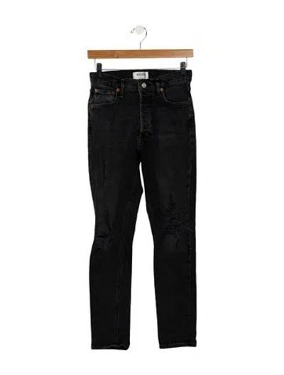 Pre-owned Agolde Mid-rise Skinny Leg Jeans In Gray