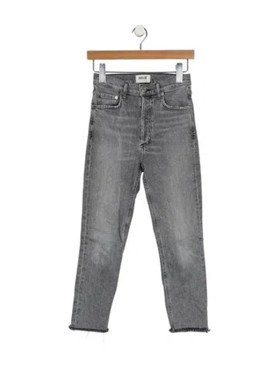 Pre-owned Agolde Mid-rise Skinny Leg Jeans In Gray