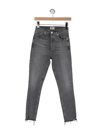 Pre-owned Agolde Mid-rise Skinny Leg Jeans In Gray