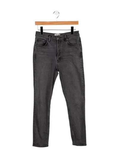 Pre-owned Agolde Mid-rise Skinny Leg Jeans In Gray