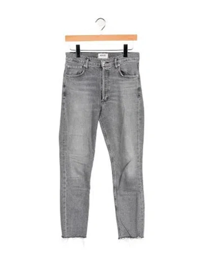 Pre-owned Agolde Mid-rise Skinny Leg Jeans In Gray