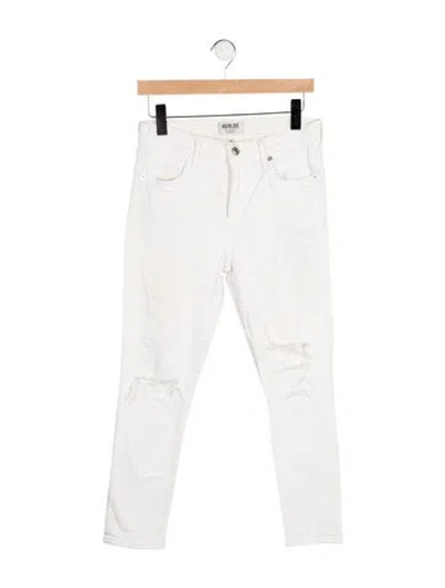 Pre-owned Agolde Mid-rise Skinny Leg Jeans In White