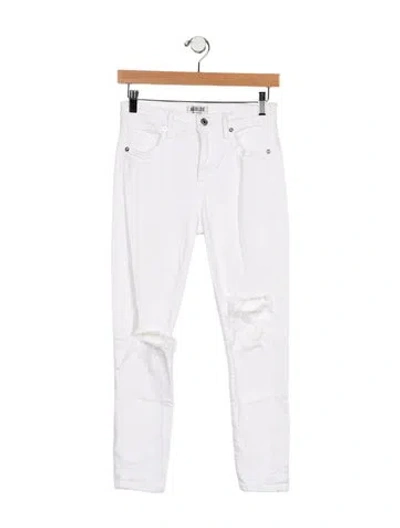 Pre-owned Agolde Mid-rise Skinny Leg Jeans In White