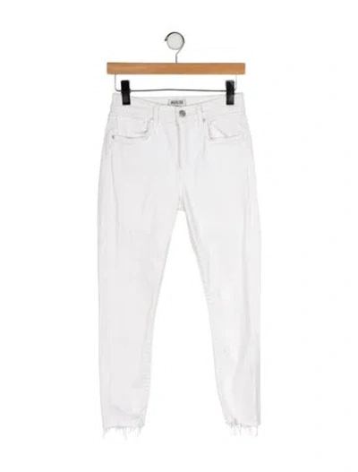 Pre-owned Agolde Mid-rise Skinny Leg Jeans In White