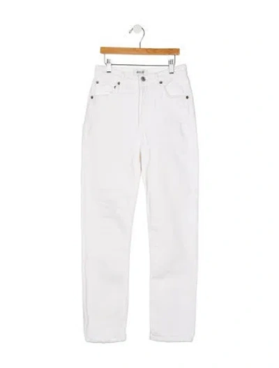 Pre-owned Agolde Mid-rise Skinny Leg Jeans In White