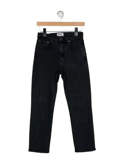 Pre-owned Agolde Mid-rise Straight Leg Jeans In Black